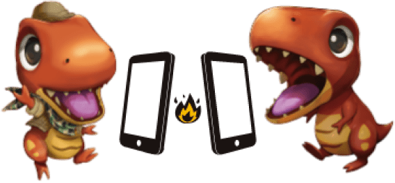 2匹の恐竜のイラスト