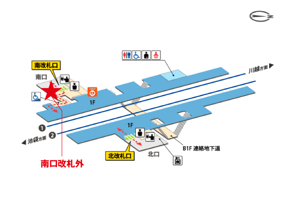 下赤塚駅構内図